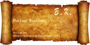 Balog Kozima névjegykártya