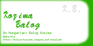 kozima balog business card